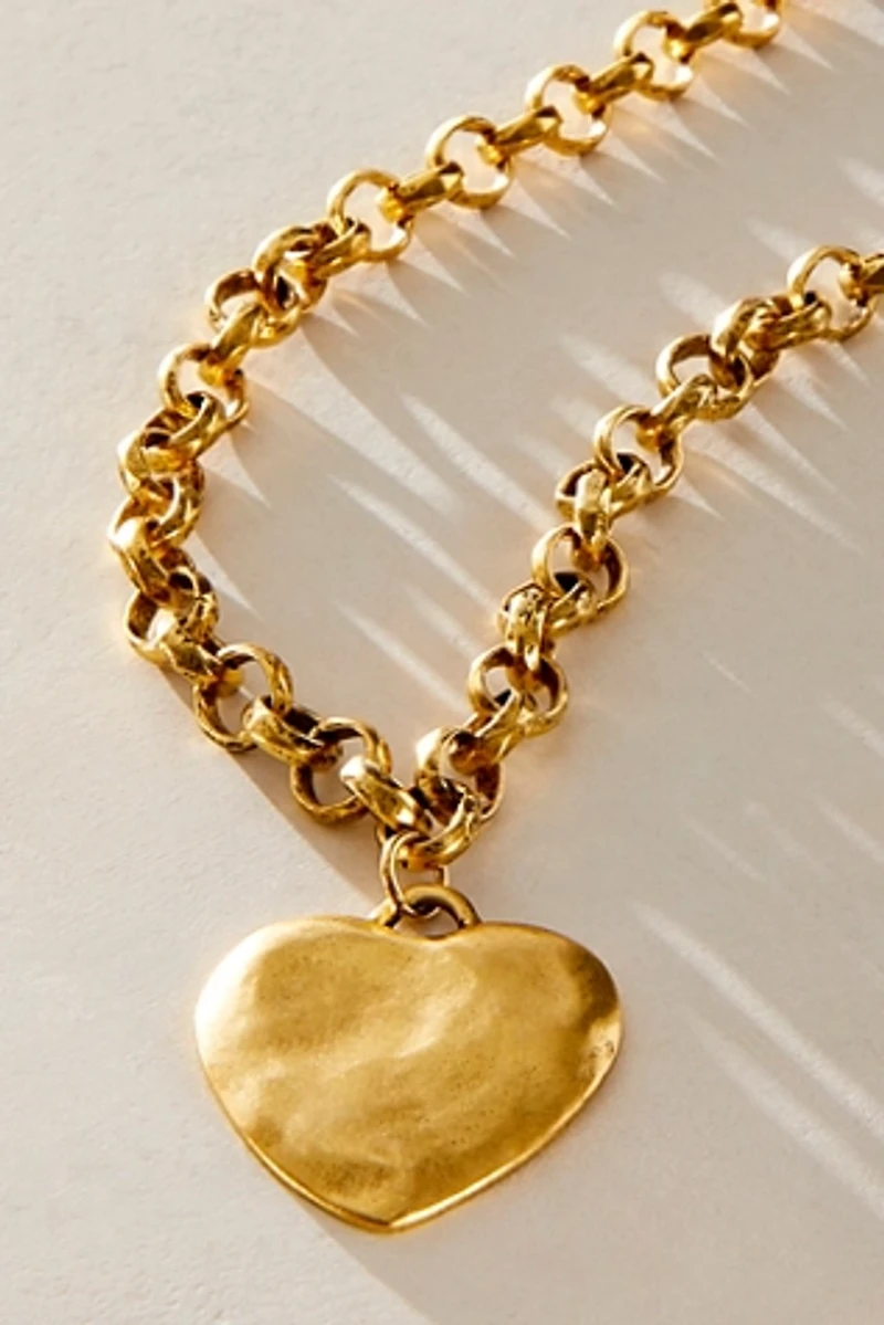 Bracha Short Puffy Heart Necklace