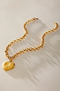Bracha Long Puffy Heart Necklace
