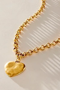 Bracha Long Puffy Heart Necklace