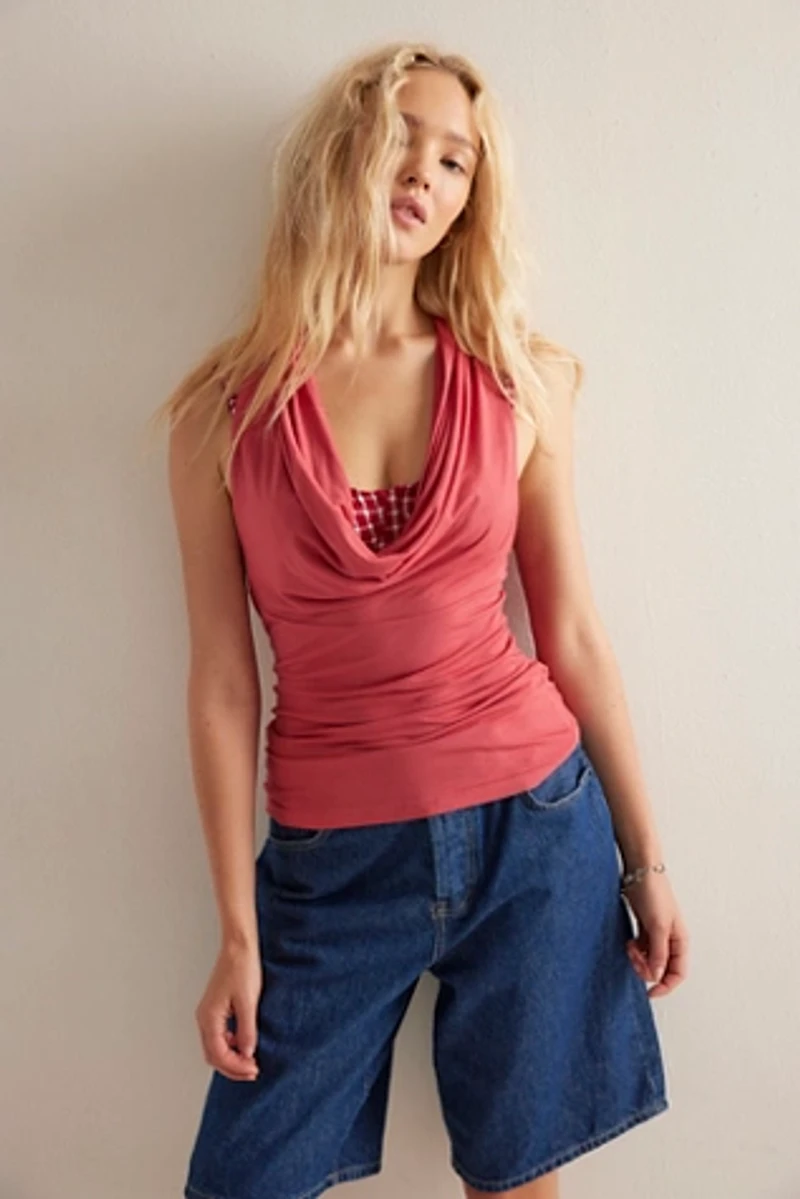 Don't Hang Up Cowl-Neck Cami