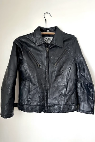 Vintage 1980s Black Patchwork Leather Jacket Selected by Grievous Angel Vintage