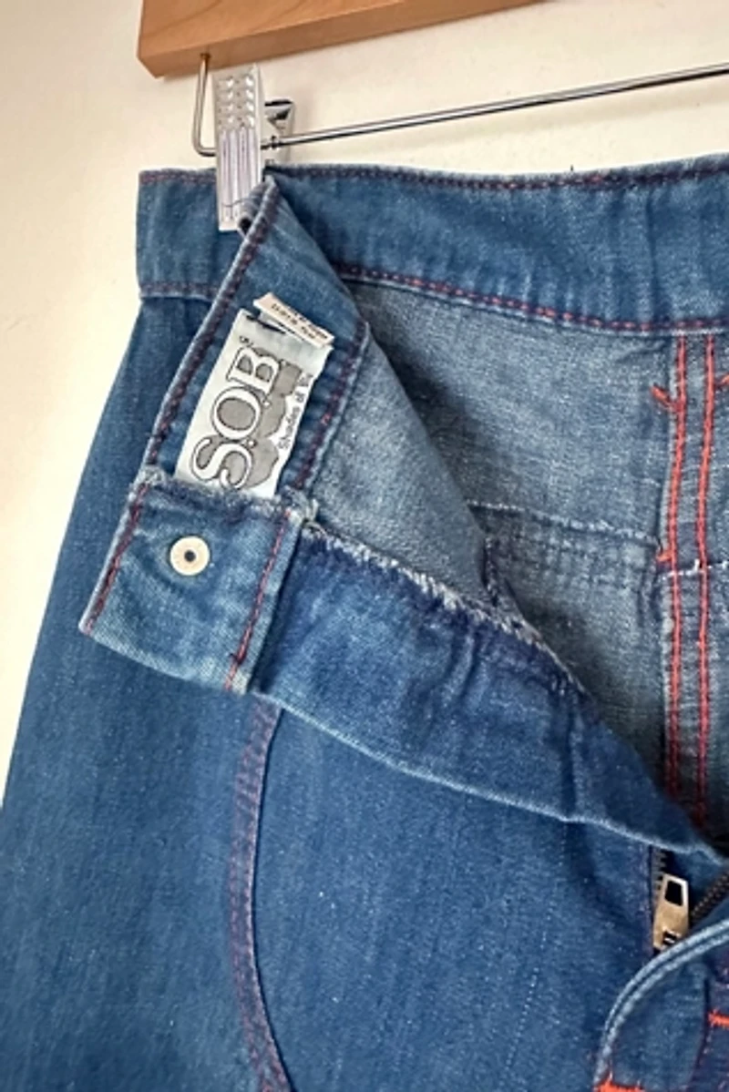 Vintage 1970s Dark Wide Leg Denim Selected by Grievous Angel Vintage