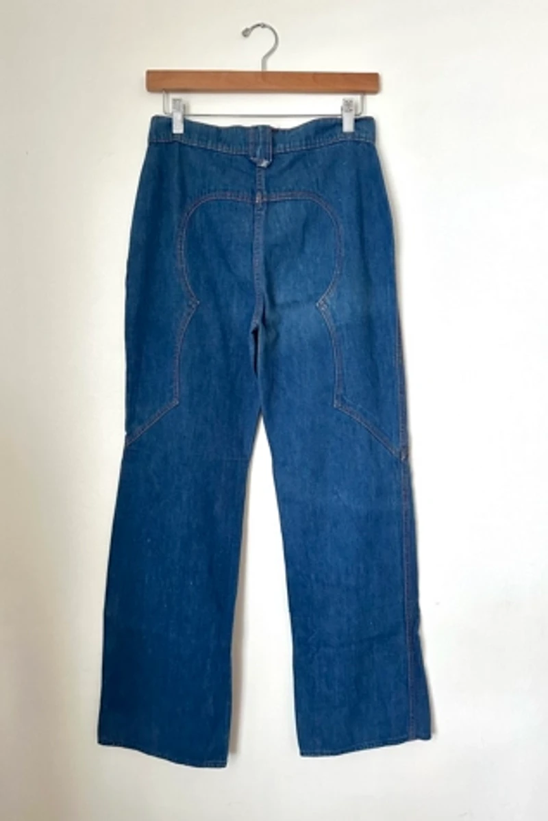 Vintage 1970s Dark Wide Leg Denim Selected by Grievous Angel Vintage