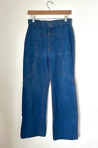Vintage 1970s Dark Wide Leg Denim Selected by Grievous Angel Vintage