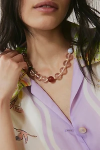 Clear Crystal Beaded Necklace