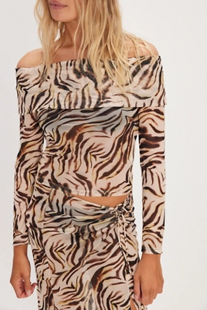 Nightcap Printed Off The Shoulder Set