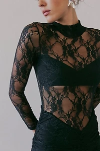 Nightcap Drop Waist Lace Maxi Dress