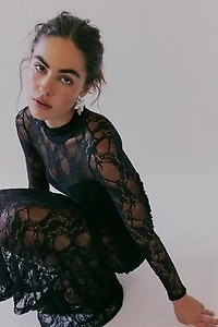 Nightcap Drop Waist Lace Maxi Dress