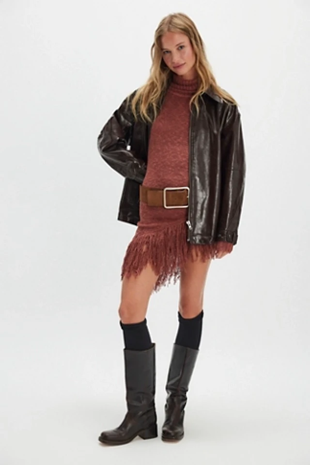 understated leather lana denim dress Understated Leather Dresses