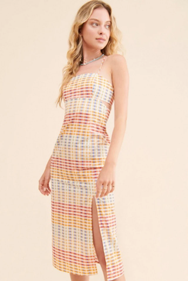 sanctuary uptown plaid midi dress SANCTUARY Uptown Plaid Midi Dress