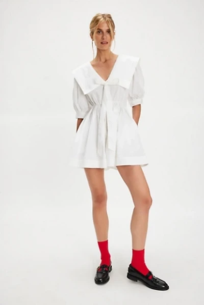 For Love & Lemons Helena Poplin Puff Sleeve Mini Dress