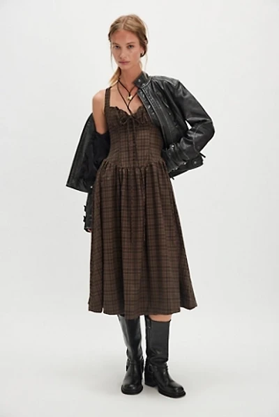 For Love & Lemons University Plaid Midi Dress