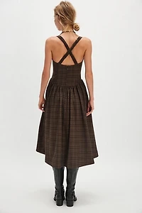 For Love & Lemons University Plaid Midi Dress