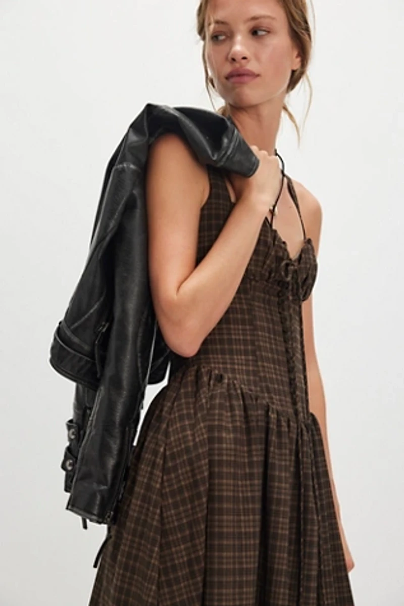 For Love & Lemons University Plaid Midi Dress