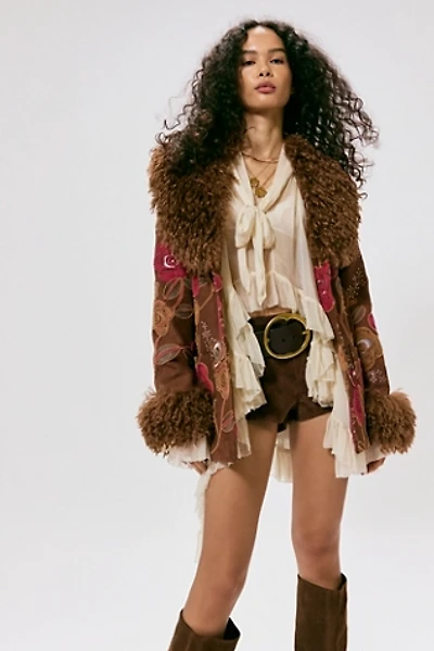 Anna Sui Faux Fur Trim Jacket