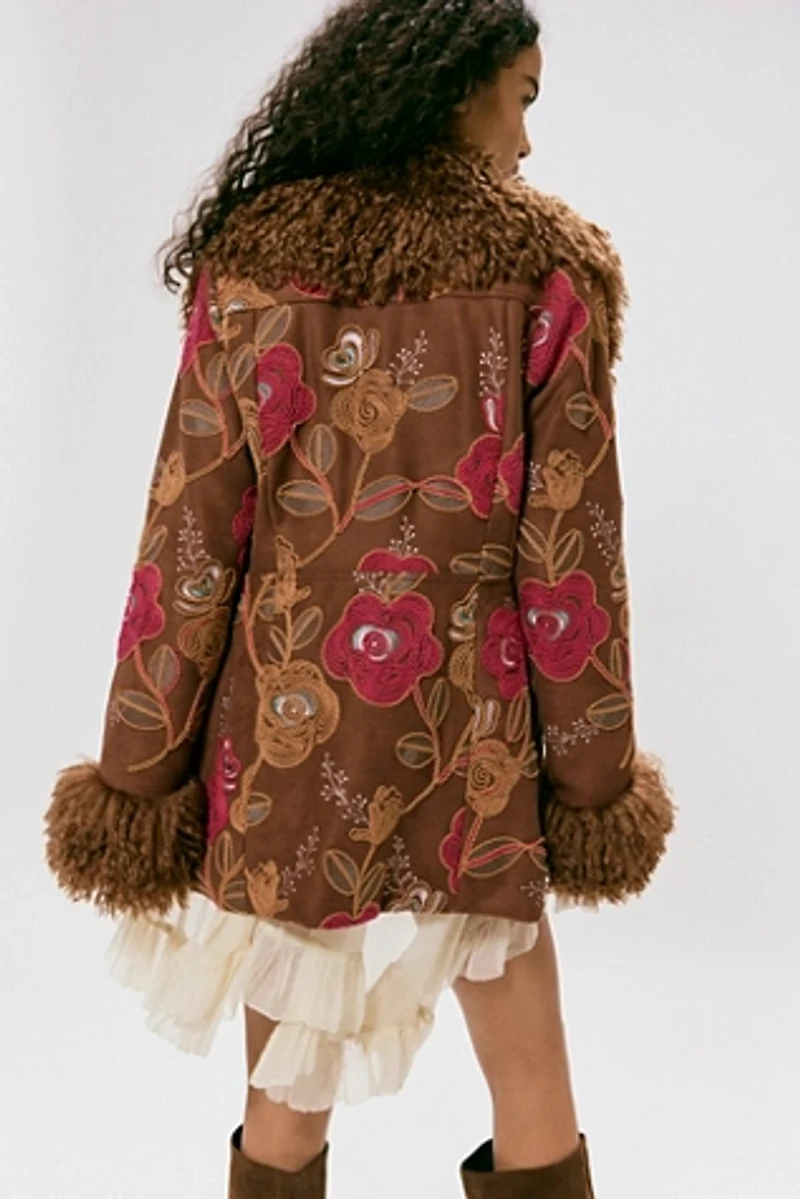 Anna Sui Faux Fur Trim Jacket
