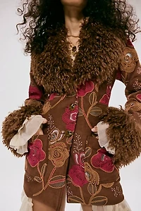 Anna Sui Faux Fur Trim Jacket