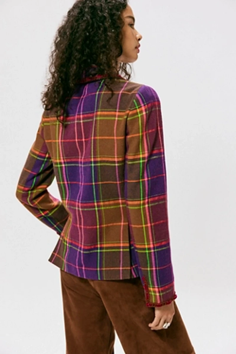 Anna Sui Plaid Ribbon Jacket