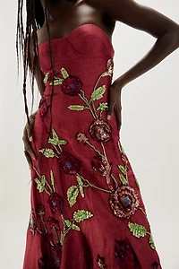 La Fouri Layla Floral Embroidered Corset Gown