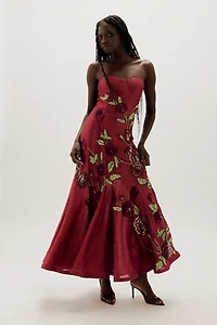 La Fouri Layla Floral Embroidered Corset Gown