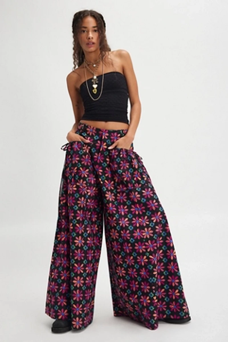 Miss You Most Printed Wide-Leg Pants