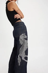 Understated Leather Party Horse Jeans