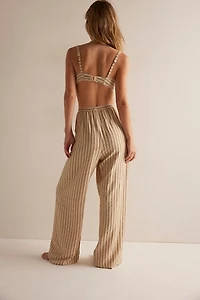 For Love & Lemons Mindy Striped Wide-Leg Pants
