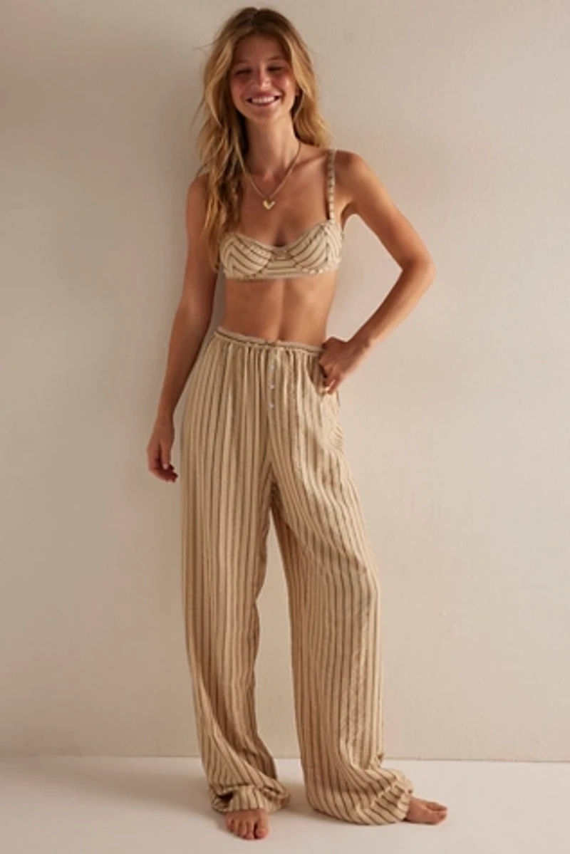 For Love & Lemons Mindy Striped Wide-Leg Pants