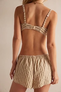 For Love & Lemons Mindy Striped Boxer Shorts