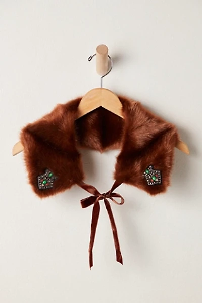 Anna Sui Faux Mink Patch Collar