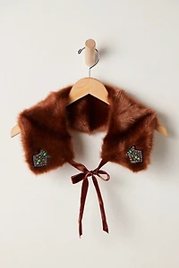 Anna Sui Faux Mink Patch Collar