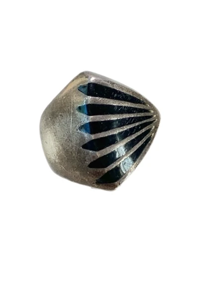 Vintage Sterling Silver + Onyx Abstract Ring Selected by Lux Revival