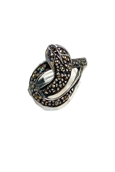 Vintage Sterling + Marcasite Snake Ring Selected by Lux Revival