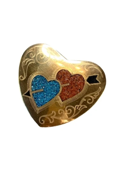 Vintage Vintage Sweetheart Western Belt Buckle with Gemstones Selected by Lux Revival