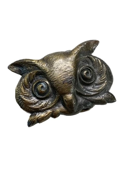 Vintage 1970s Brass Owl Belt Buckle Selected by Lux Revival