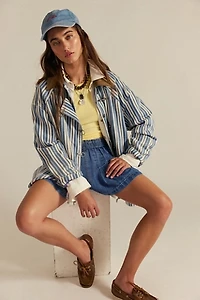 We The Free Striped Denim Barn Coat