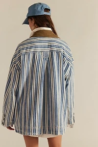 We The Free Striped Denim Barn Coat