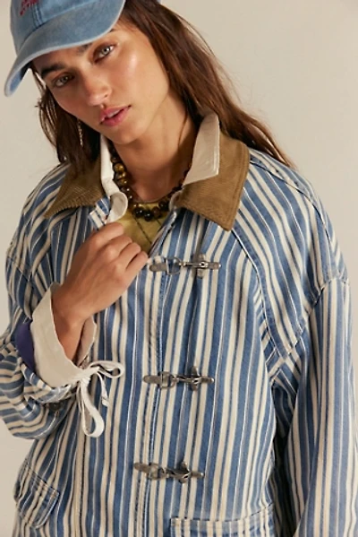 We The Free Striped Denim Barn Coat