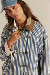 We The Free Striped Denim Barn Coat