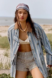 We The Free Striped Denim Barn Coat