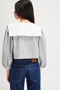 For Love & Lemons Linen Stripe Top