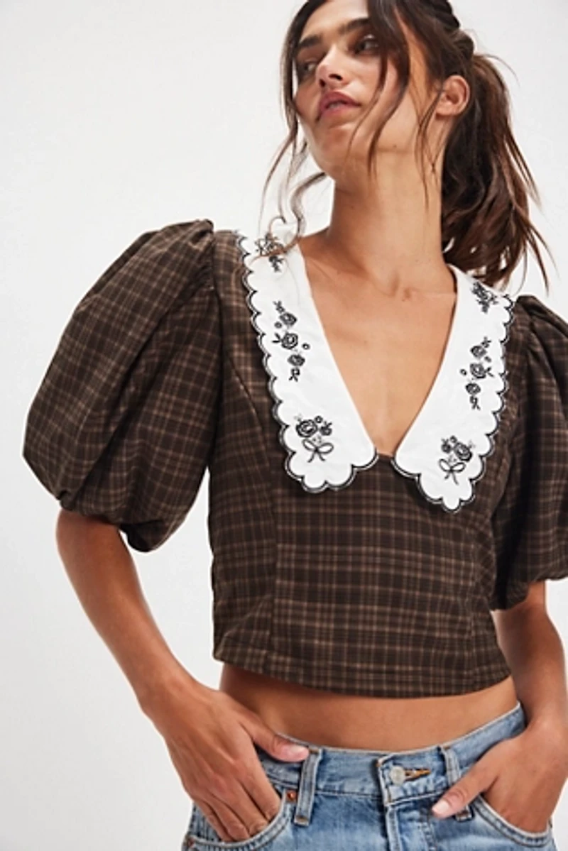 For Love & Lemons University Plaid Top