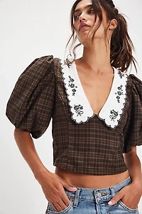 For Love & Lemons University Plaid Top