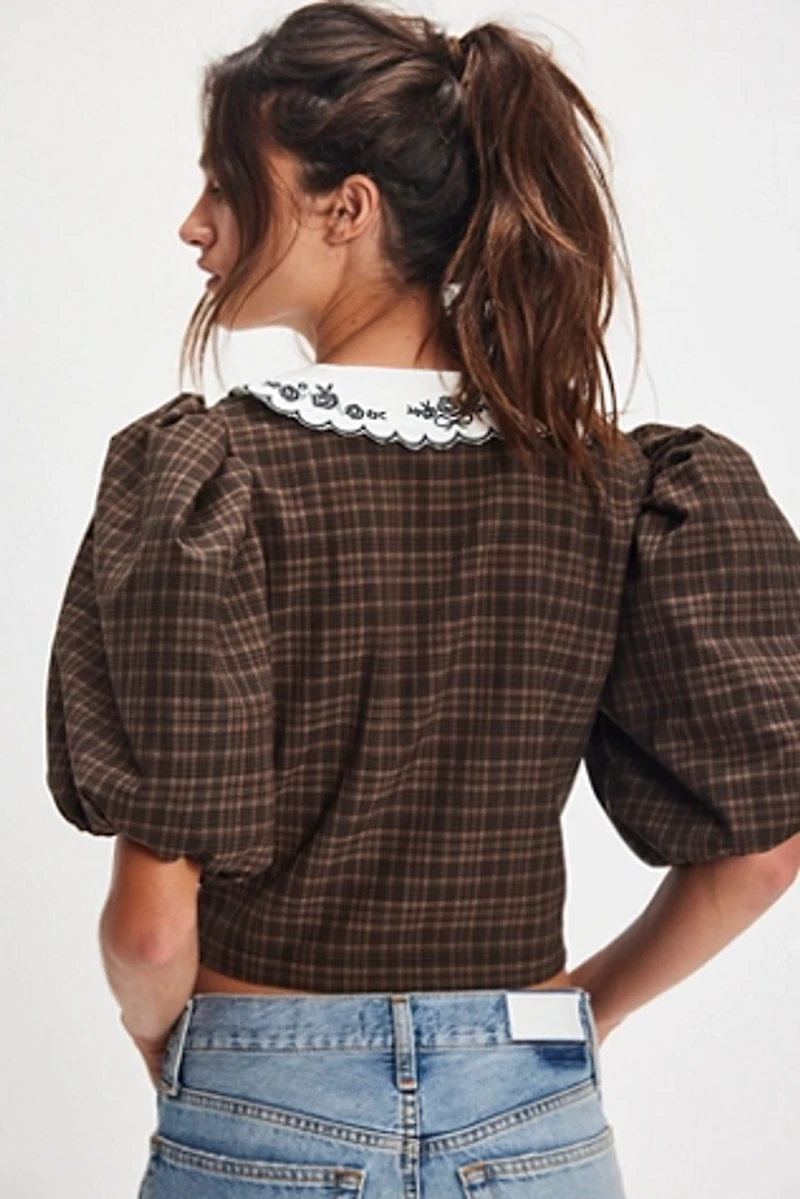 For Love & Lemons University Plaid Top