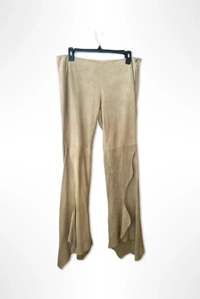 Y2K Rare People Of The Labyrinths Printed Suede Flares Selected By Ritual Vintage