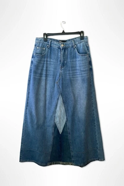 Y2K Reconstructed Denim Maxi Skirt Selected By Ritual Vintage