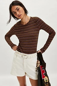 Anna Sui Striped Long-Sleeve Top