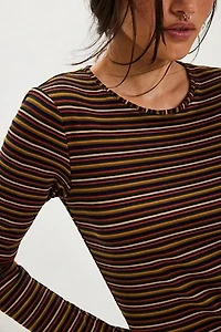 Anna Sui Striped Long-Sleeve Top