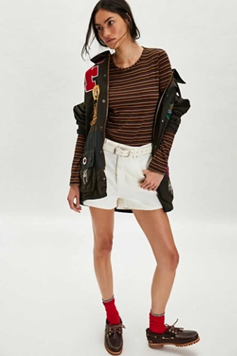 Anna Sui Striped Long-Sleeve Top