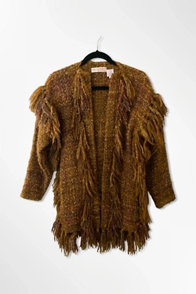 1970s Gil Aimbez Blanket Fringe Cardigan Sweater Selected By Ritual Vintage